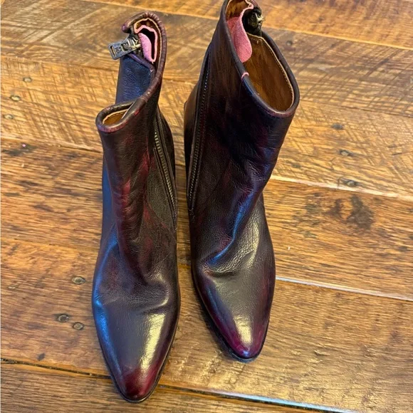 Rock n Roll - Stylish Black with Magenta Highlights Leather Ankle Boots by AS98 - Picture 3 of 7